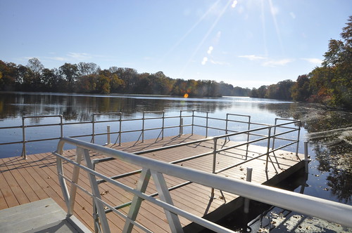 Photo of ADA compliant fishing pier and gangway at Unicorn Lake