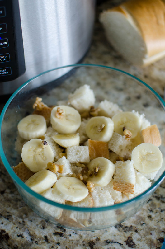 Pressure Cooker Banana Walnut French Toast - make ahead breakfast! Prep the French toast the night before to make breakfast quick and easy! Perfect holiday breakfast!