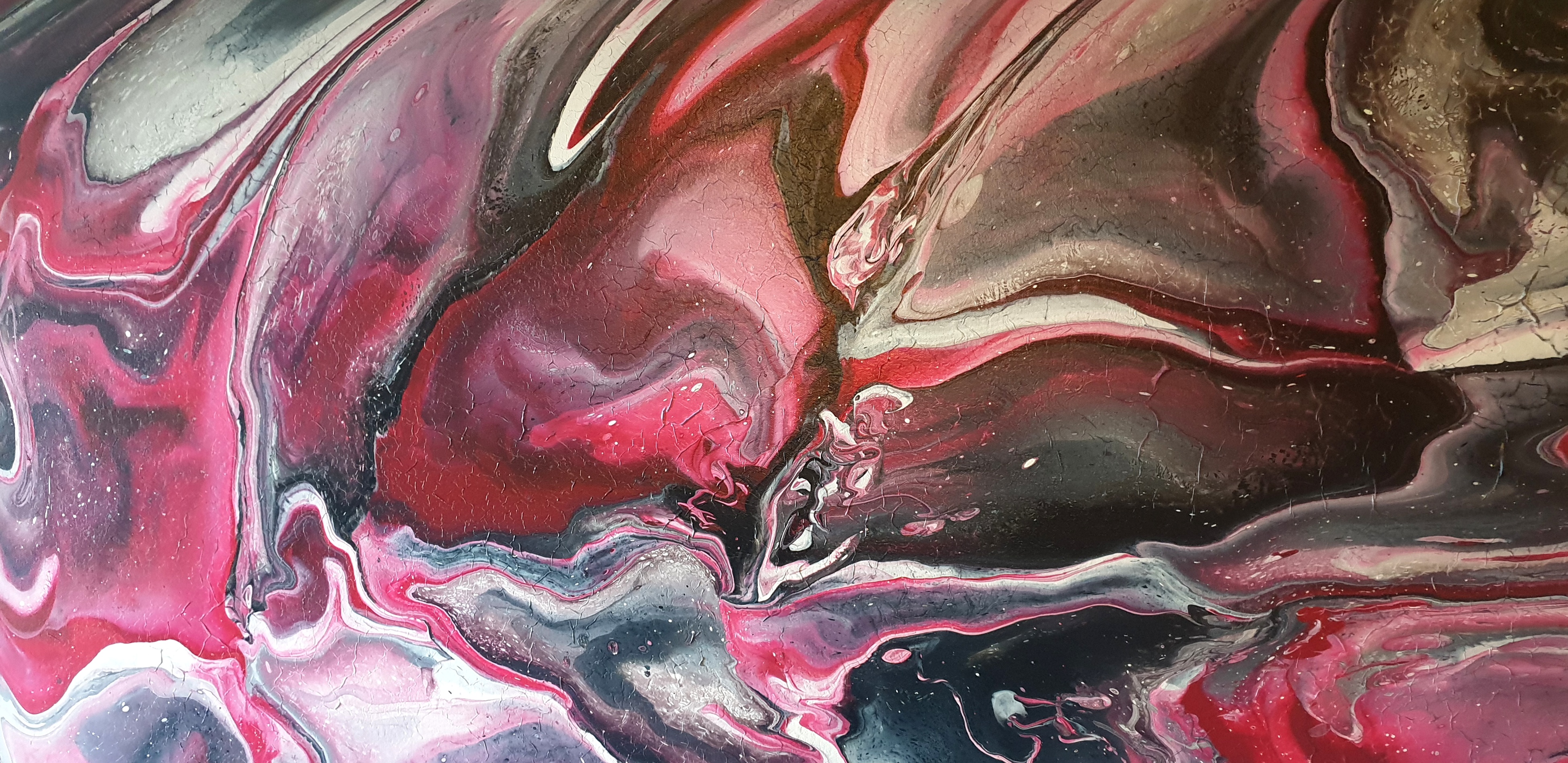 Details about   Abstract Paint Pour on Canvas 11 x 14 Inches 