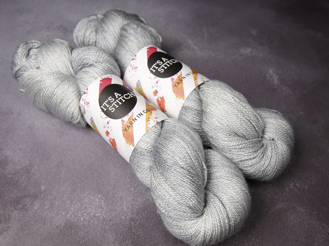Brilliance Lace – British Bluefaced Leicester wool and silk hand-dyed yarn 100g – ‘Silver’