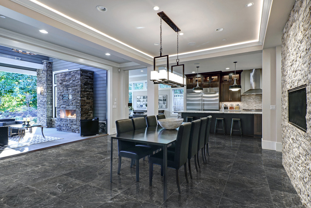 20180076 Modern open floor plan dining room design
