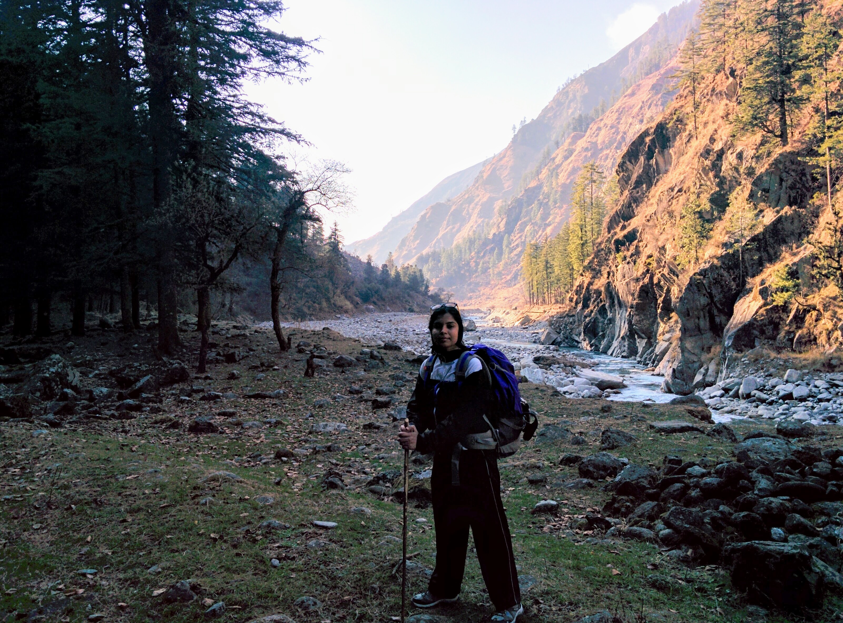 Trail goes along the river