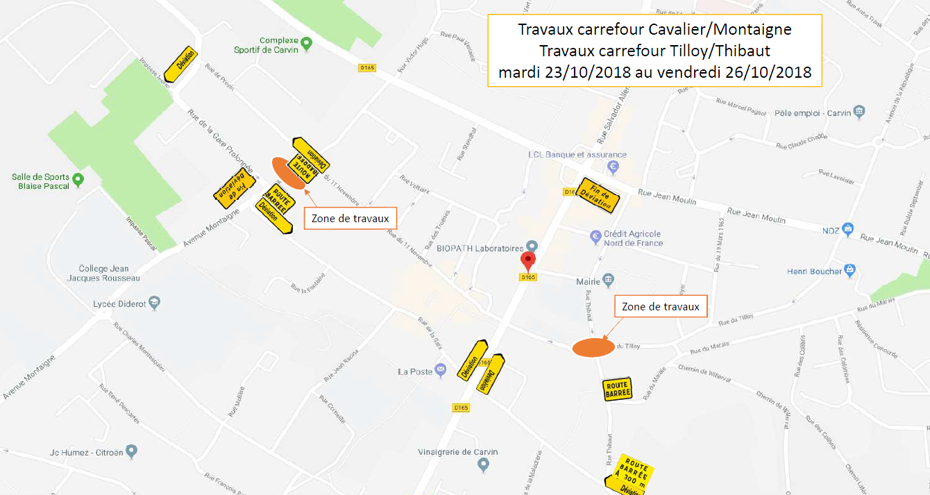 Travaux BHNS carrefour Cavalier/Montaigne