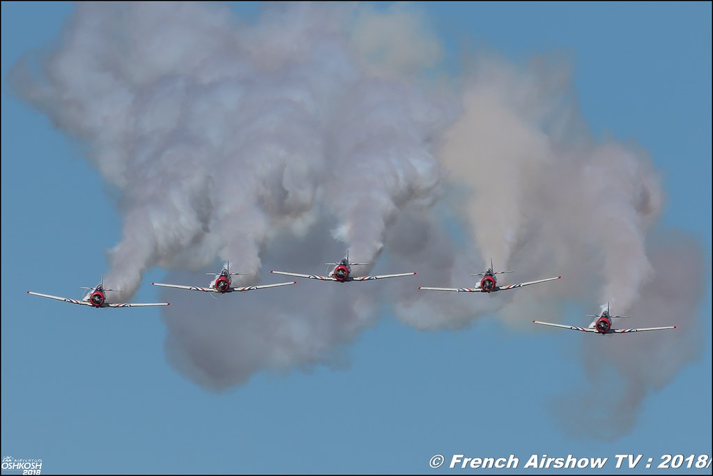 GEICO Skytypers Team Airshows T-6 Texan SNJ-2 Corporation EAA AirVenture Oshkosh 2018 Wisconsin Canon Sigma France contemporary lens Meeting Aerien 2018