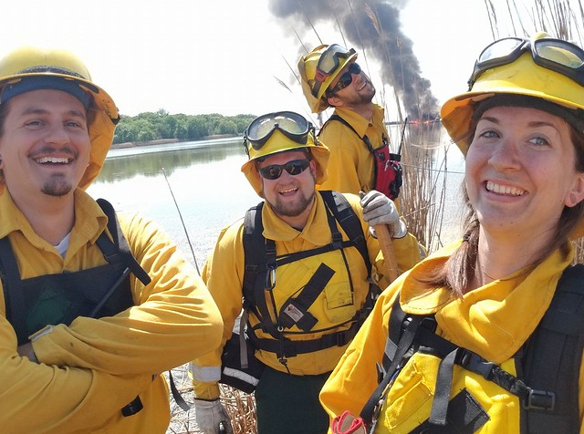 District 1 Resource Crew at a burn at Caledon State park