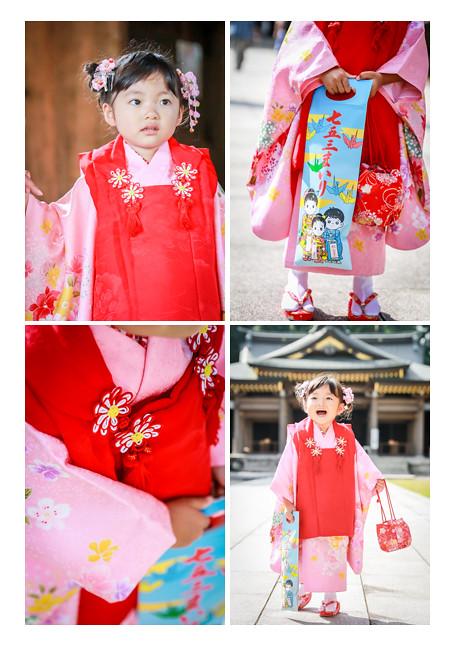 七五三　岐阜護国神社でロケーションフォト　3歳の女の子