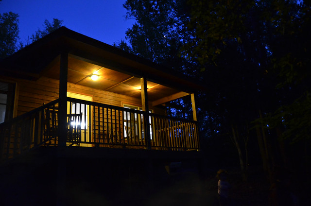 Cabin 13 is a 2 bedroom cabin with wood stove and outside picnic table, firepit and grill at Smith Mountain Lake State Park (no waterview)
