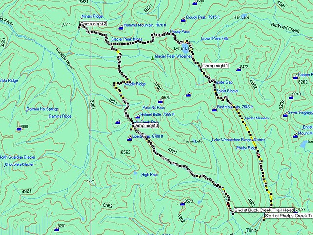 Spider Gap Map | An easy map of the loop trip we did ... - 500 x 375 jpeg 215kB