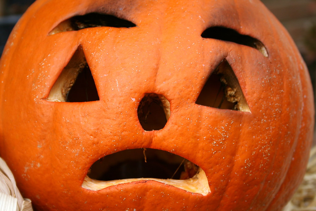 Sad Pumpkin | my dad's carved pumpkin and its sad expression… | Julia ...