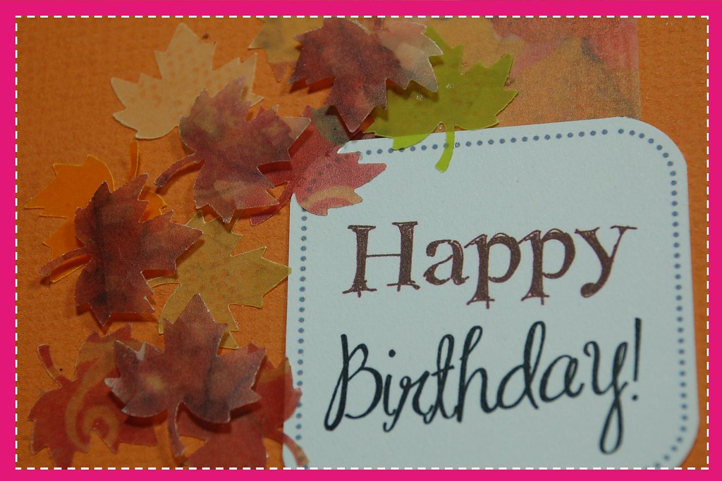 Fall Autumn Leaves Happy Birthday Celebration Blank option ...