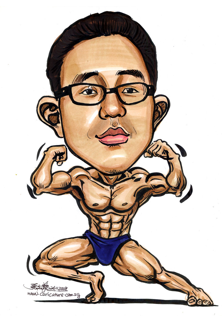 Caricature muscle man | www.caricature.com.sg www ...