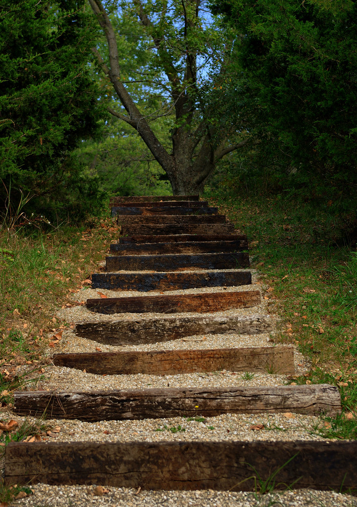 Meet me at the top | These steps made of old railroad ties h… | Flickr