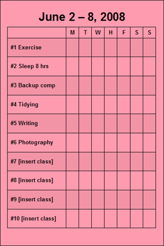Checklist Grid Template weekly checklist  by Stephanie_Asher weekly checklist  by Stephanie_Asher