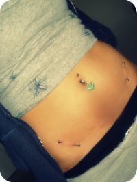 my hip piercings | this was one day after i got them ...