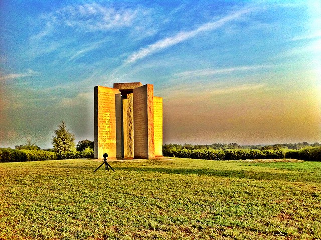 Behind the Scenes - time-lapse camera 2 at the Georgia Guidestones (iPhone pic)