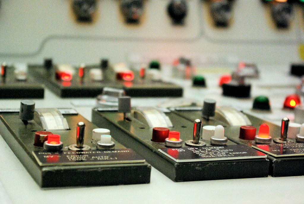 Photo Favorite: Controllers on a panel in a control room simulator, January 5, 2007 (Pentax K10D)