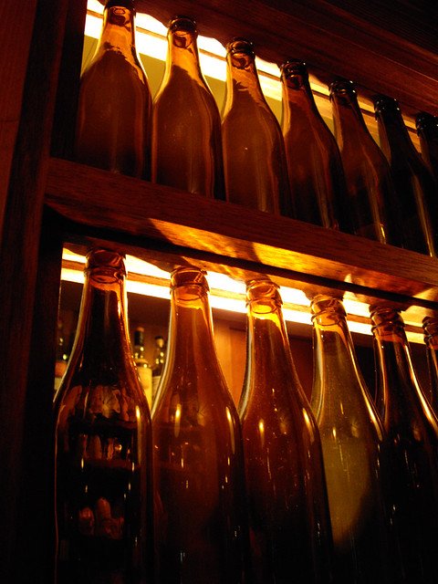 brown beer bottles