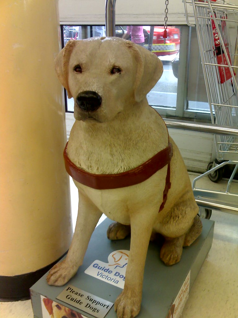 large plastic dog statue