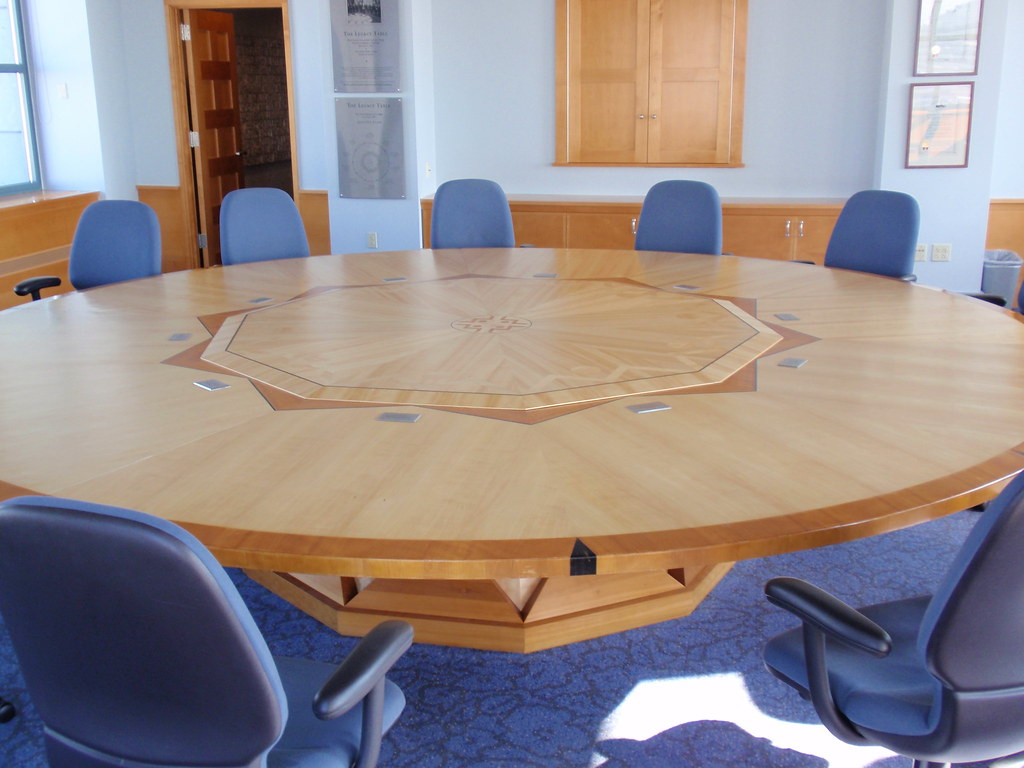 The Legacy Table, where ten world leaders met at the Denver Public Library for the Denver Summit of the Eight June 20-22, 1997.
