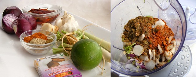 Ingrediënten om zelf Thaise rode curry pasta te maken