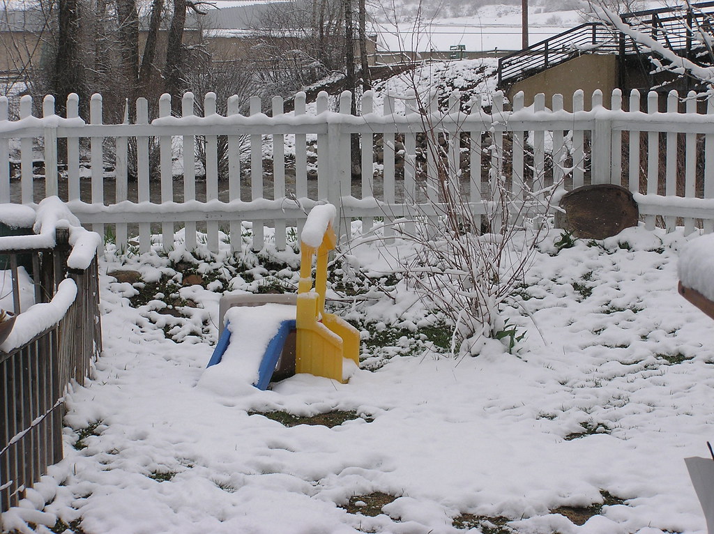 Backyard in May  it snowed again yuck.  DQmountaingirl  Flickr