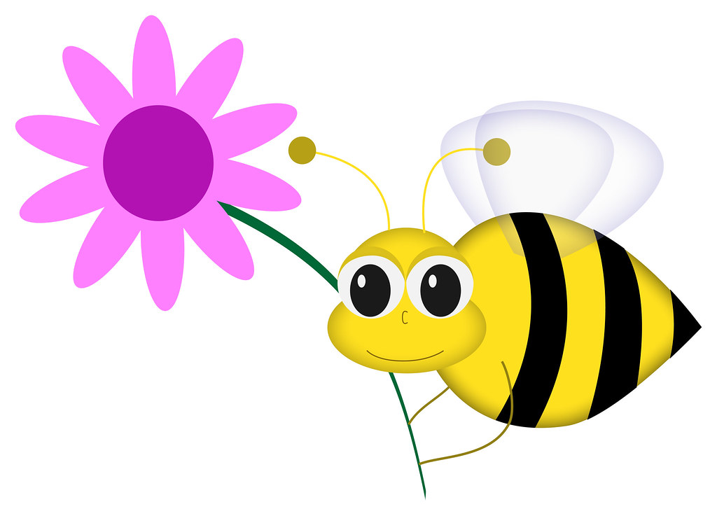 clipart bee on flower - photo #20