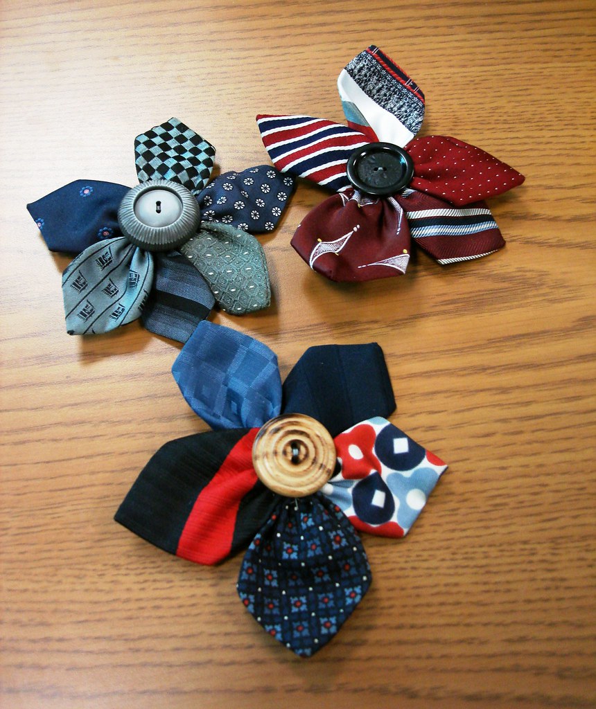 Necktie Pins | I made these out of the skinny end of necktie… | Flickr