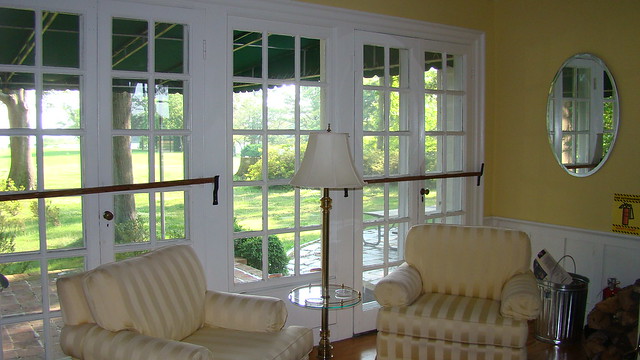 Library with view at The Bel Air House at Belle Isle State Park in Virginia