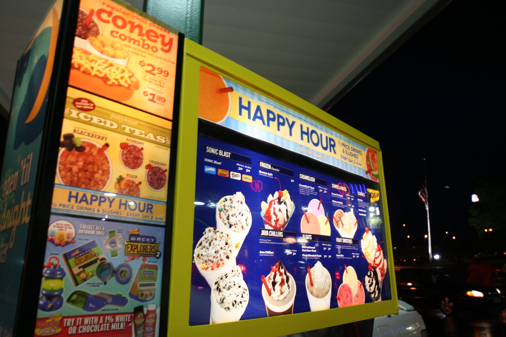 Sonic Drink & Dessert menu board The Sonic location in St.… Flickr