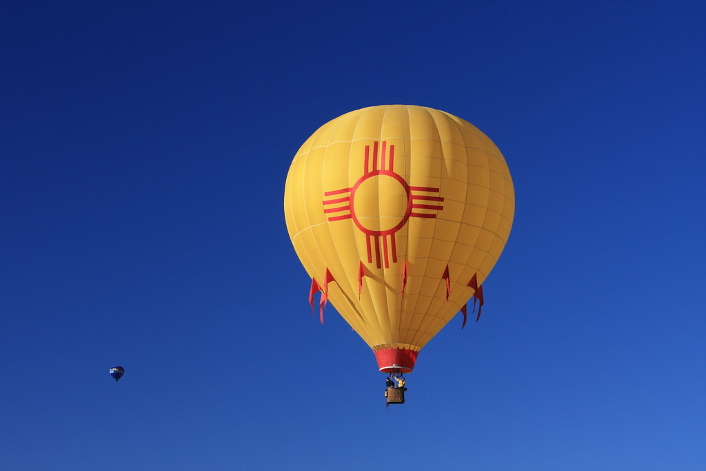 IMG_1526 A hotair balloon of the New Mexico state flag. David