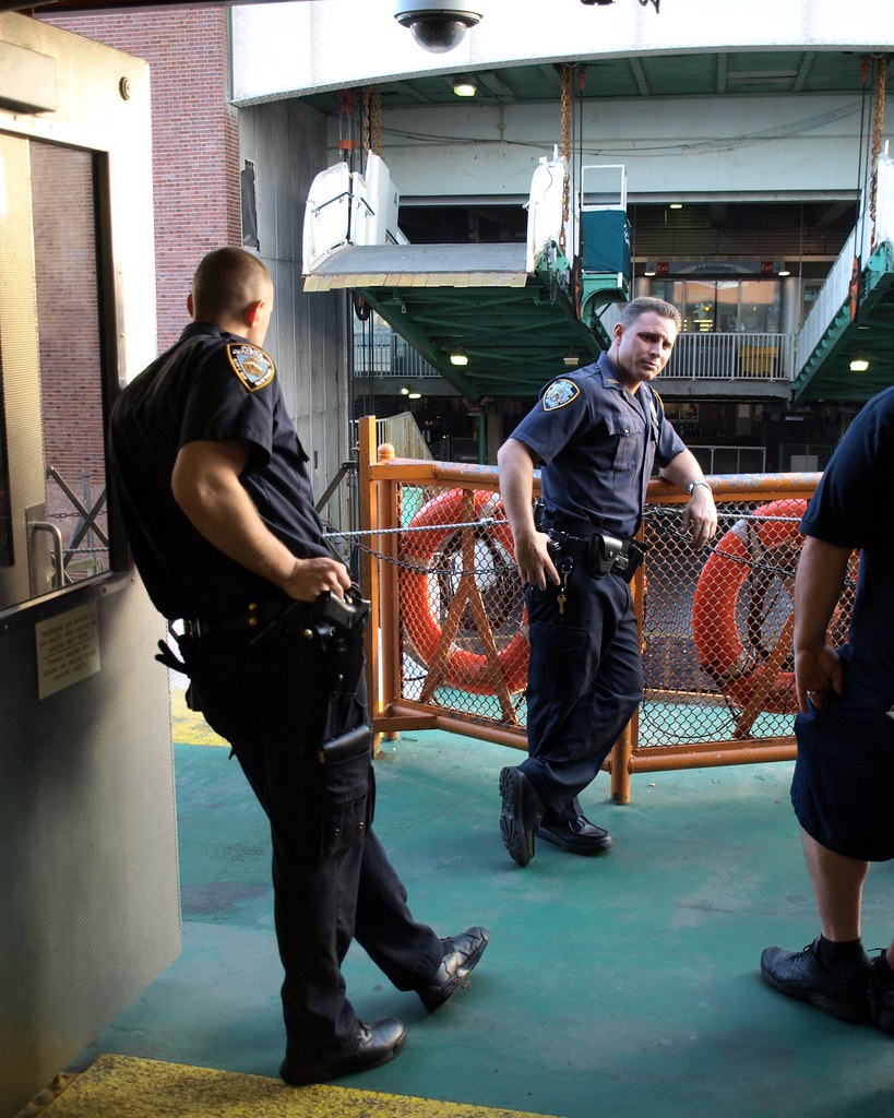 NYPD Police Officers on Staten Island Ferry, St. George, N… | Flickr