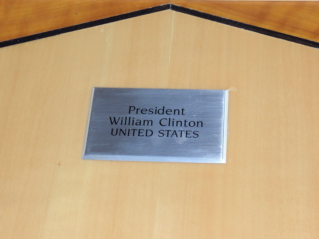 President Clintons nameshield on the Legacy Table.