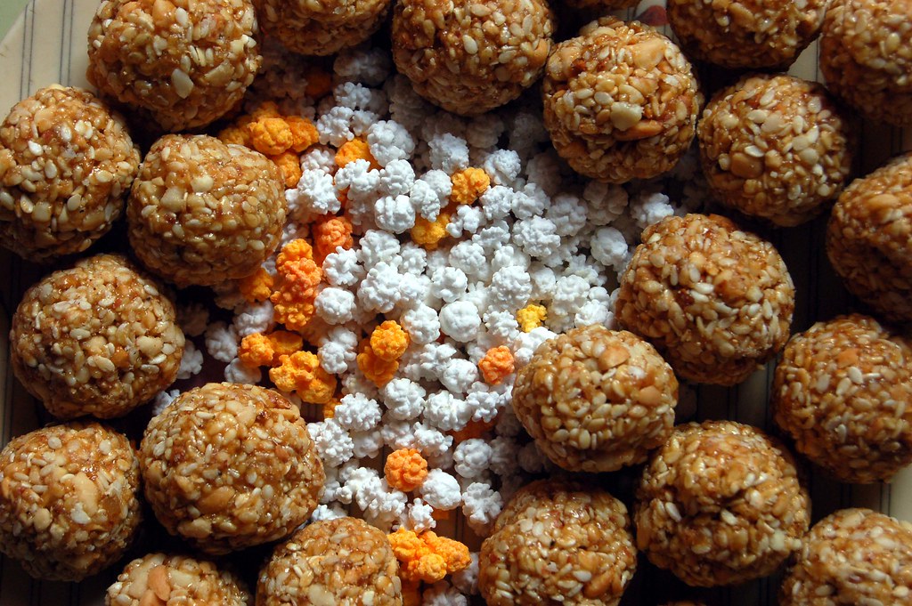 Tilguls, traditional marathi laddoos eaten on Makar Sankranti day