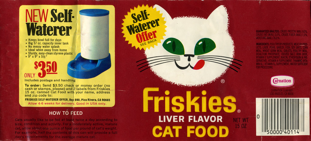 Carnation Friskies Liver Flavor cat food can label S