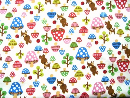 Cute Japanese Fabric-Mushrooming Forest-Cute Deer Ladybug … | Flickr