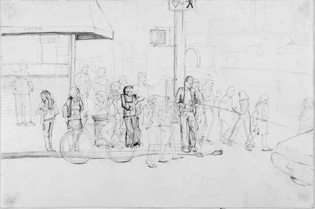 09/08,
St. Mark's & 3rd Ave.,
pencil on paper,
18" x 12"