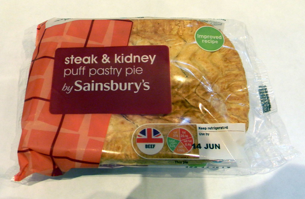 Sainsburys steak and kidney puff pastry pie 150g 7th June ...
