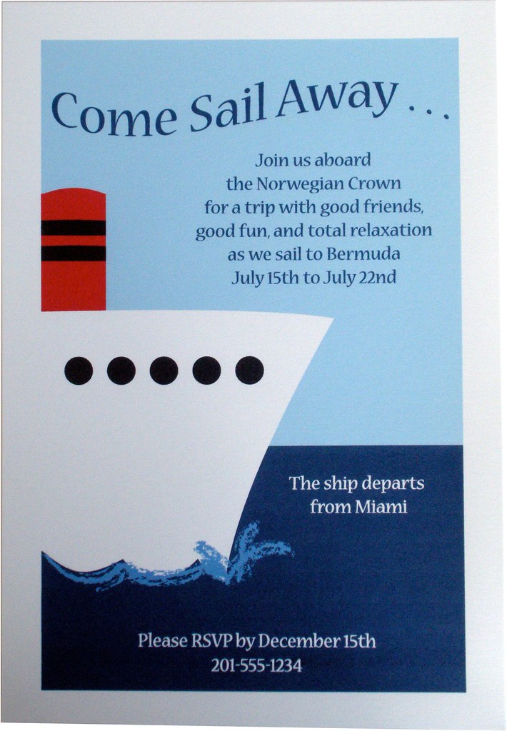 Party Invitation - Nautical Cruise Ship Boat | This is a picâ€¦ | Flickr