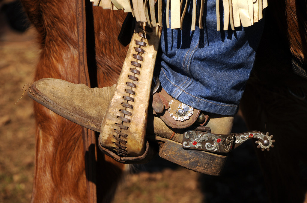 Cowboy Boot Spurs Blue Jeans and Fringe DSC_0082 | View my w… | Flickr