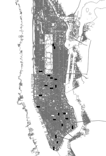 These are the block-sites chosen in Manhattan by my class.
