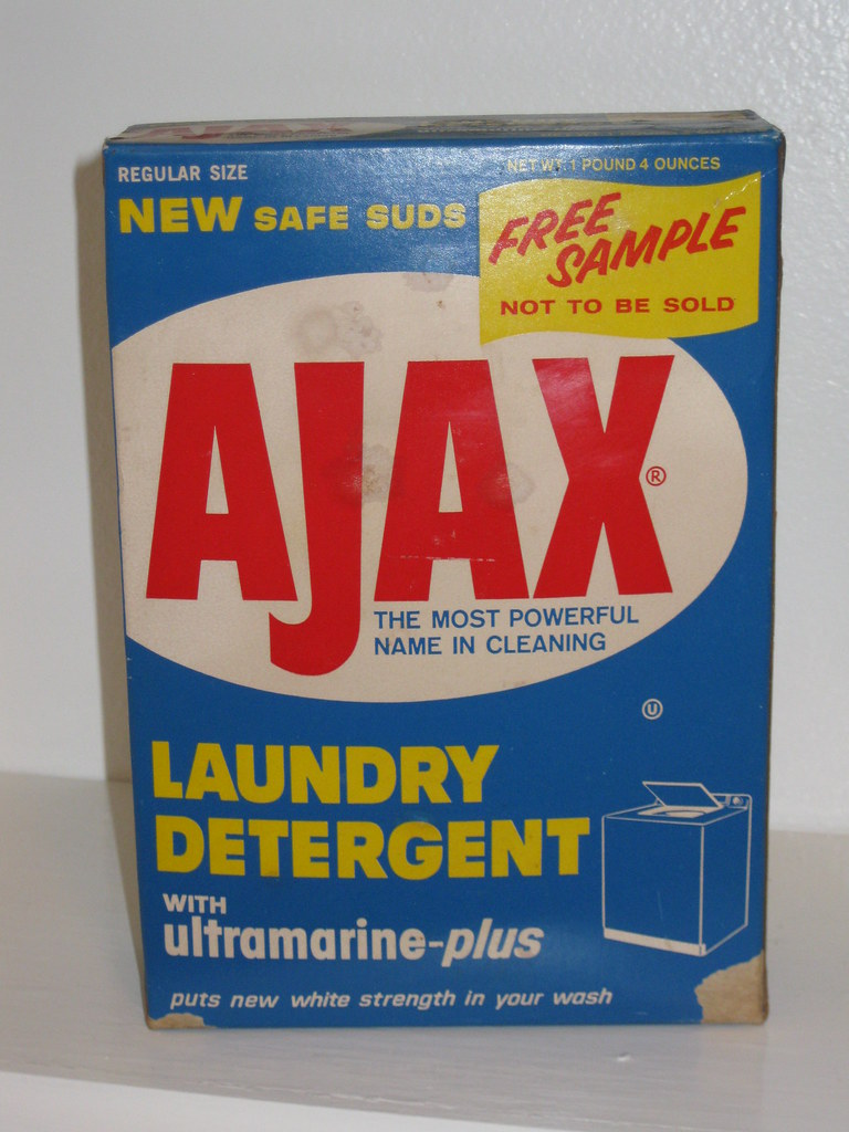 Front of vintage Ajax laundry detergent box | Front of unope… | Flickr