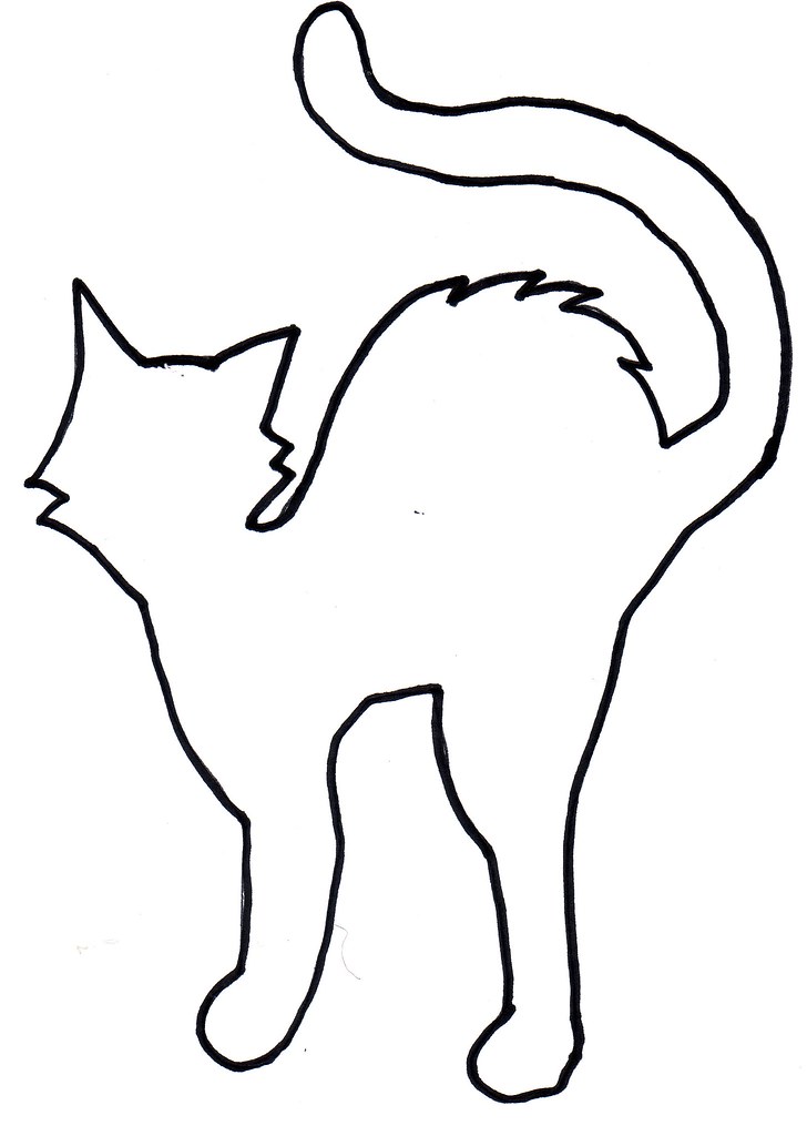Color Free Cat Template Printable