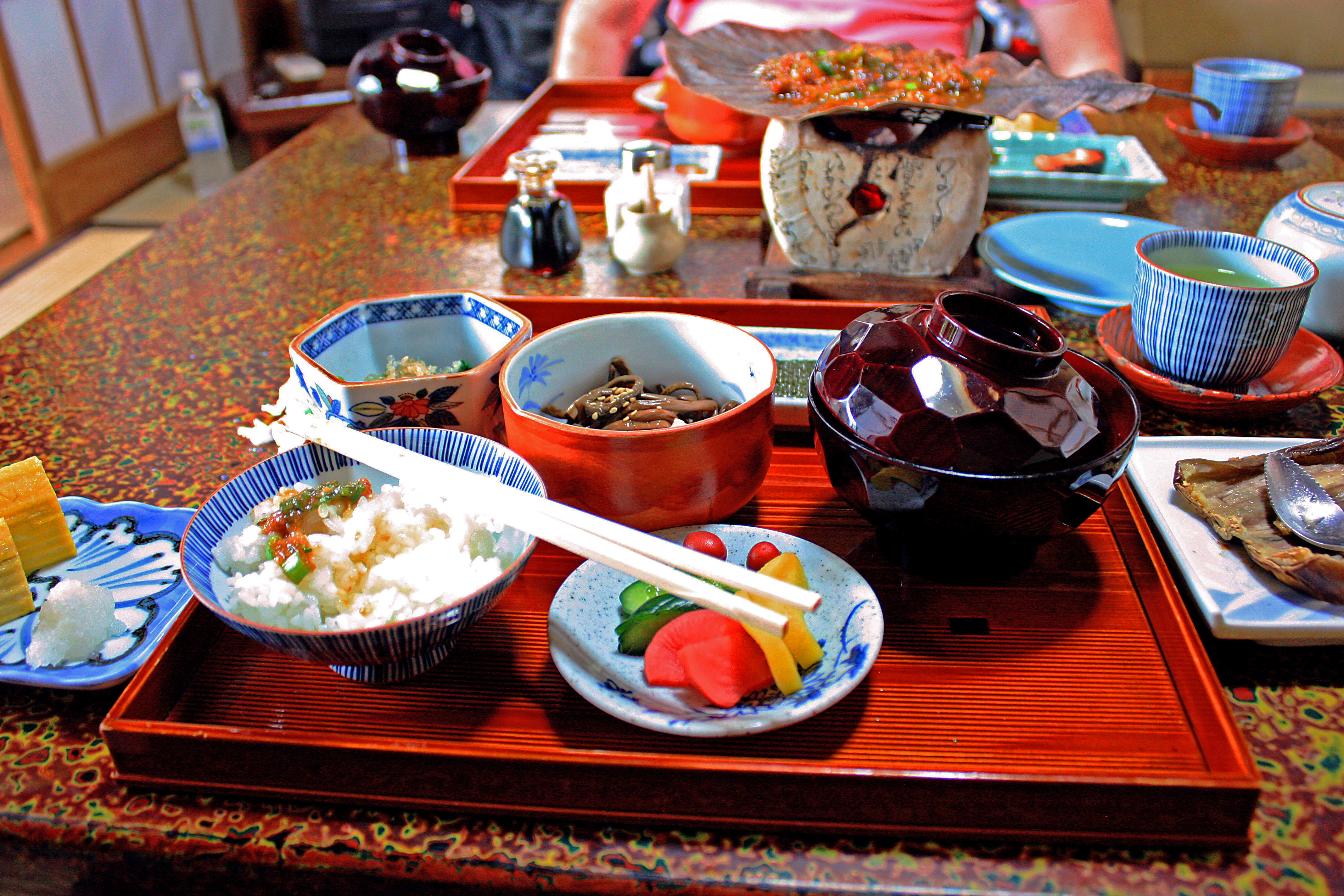 Breakfast at Sumiyoshi ryokan