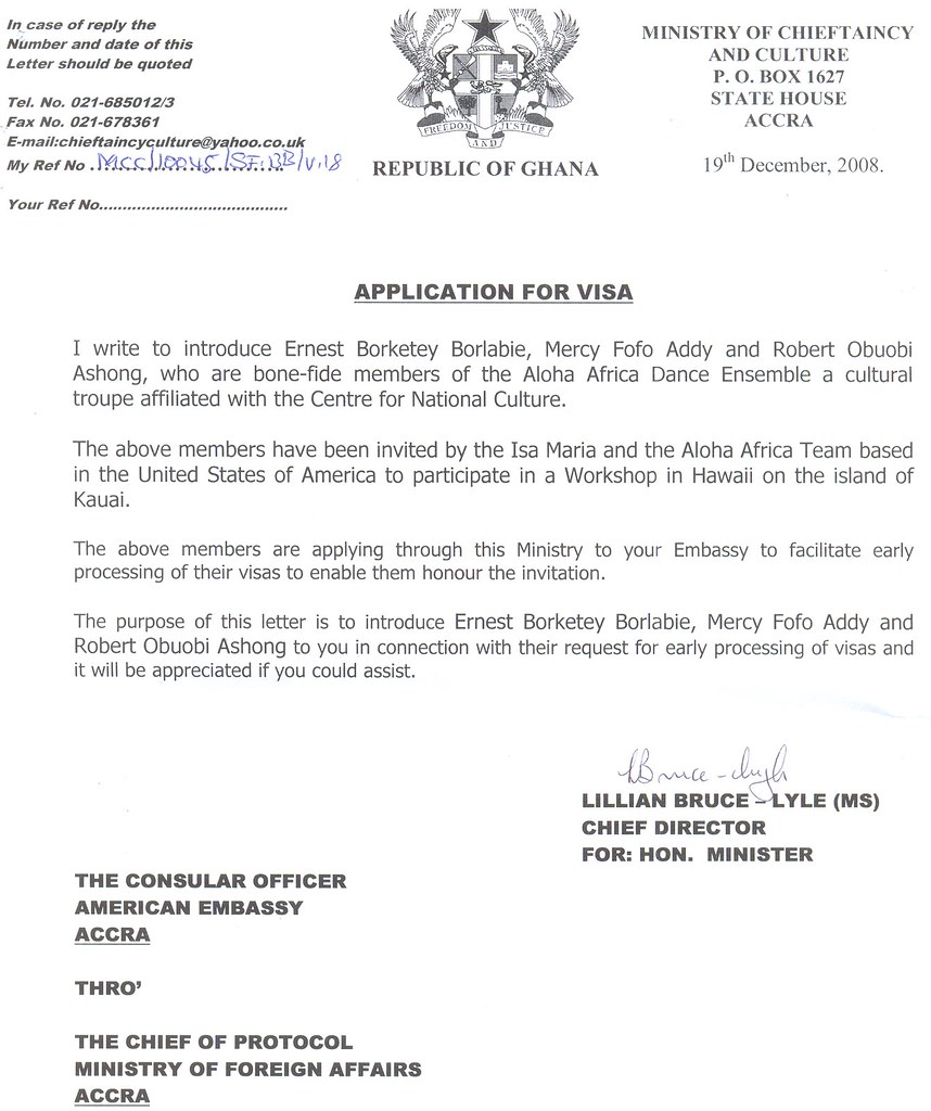 sample of job application letter in ghana