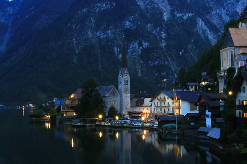 Hallstatt by night, Austria
