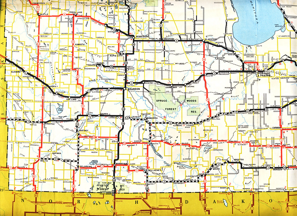 Manitoba Provincial Highway Map 1955 Southwest Flickr   3392861040 8ea558a005 B 