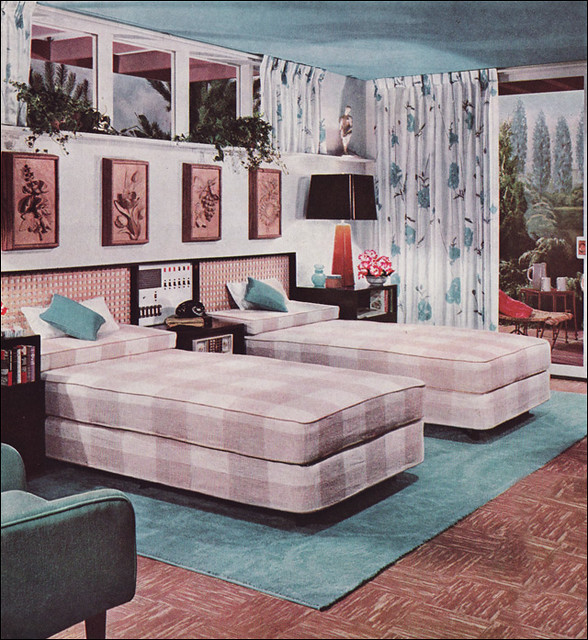 1950s bedroom design | source: new beauty for basements and … | flickr