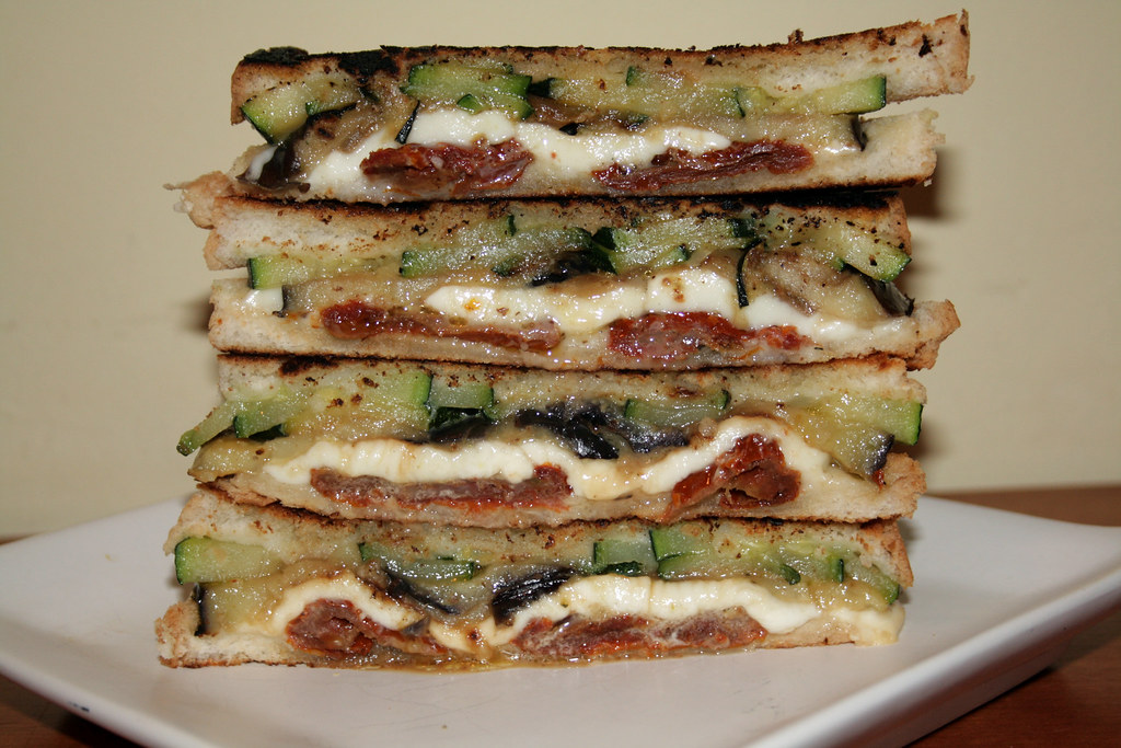 Zucchini, Eggplant, Mozzarella &amp; Sundried Tomato Sandwiche… | Flickr