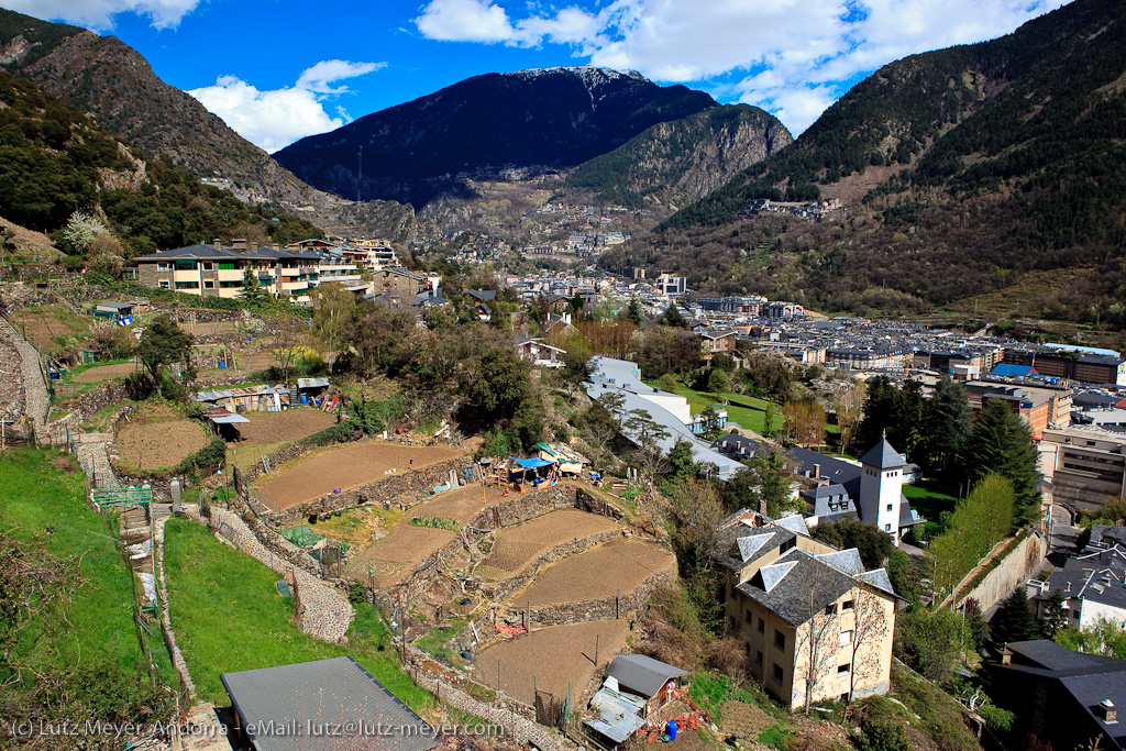 Andorra city views: Andorra la Vella. View from Rec del So ...