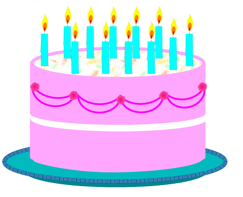 Birthday cake 2 clipart sketch lge 14cm | This clipart drawi… | Flickr